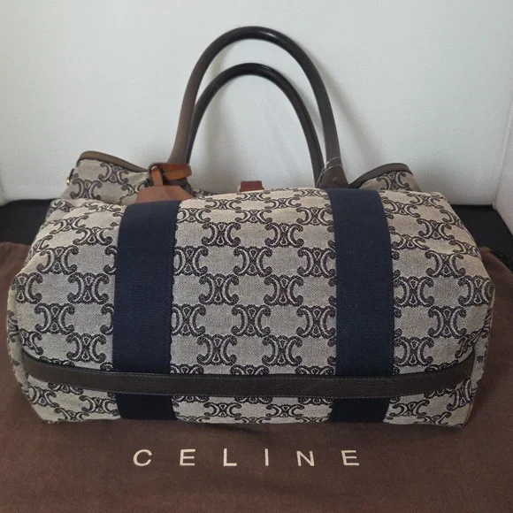 Celine 1980's Vintage Ultra Rare Collectors Piece Canvas/Leather expandable tote - Picture 14 of 17